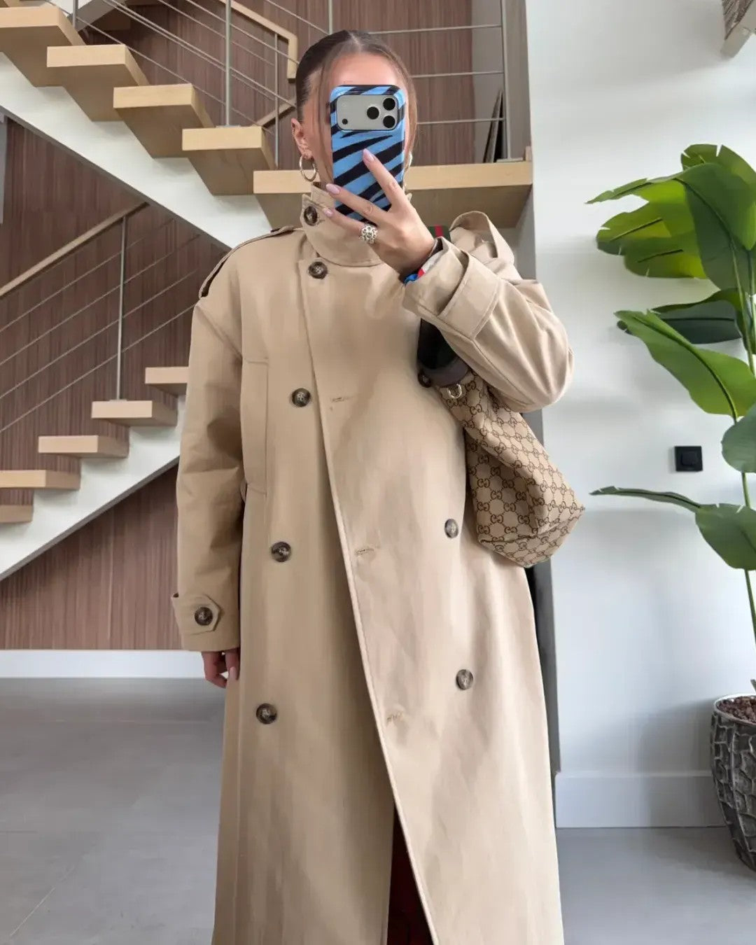 Jacket - Beige - front view