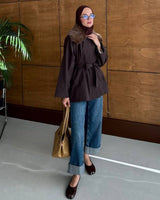 Jacket - Brown - three-quarter view