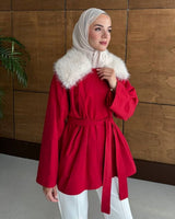 Jacket - Red - three-quarter view