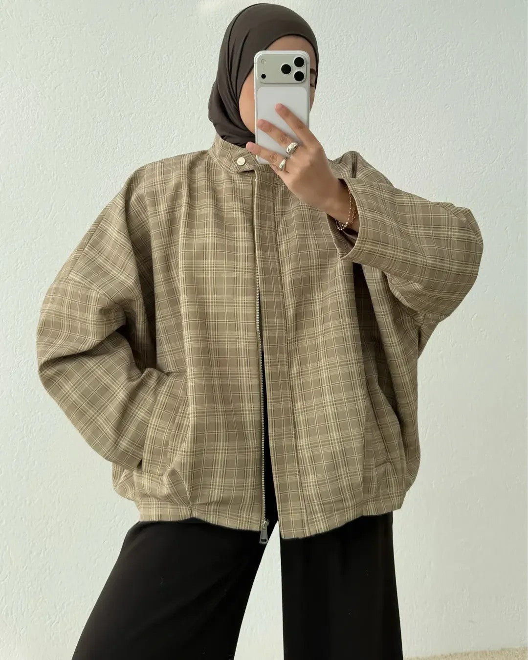 Jacket - Beige - front view