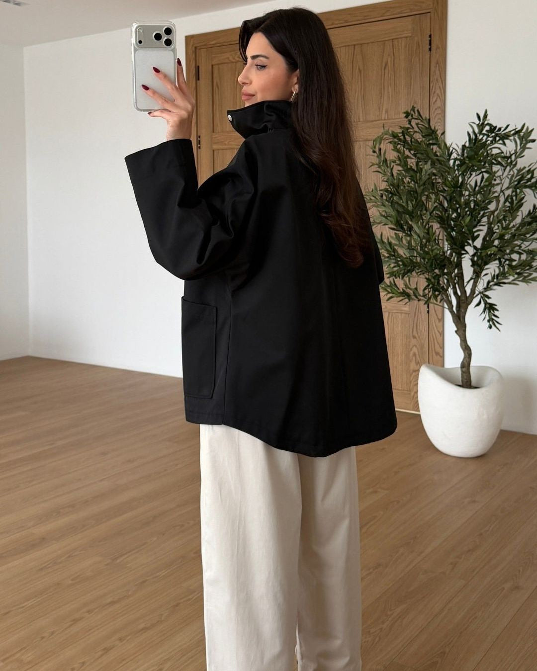 Jacket - Black - back view