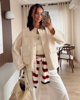 Jacket - Beige - front view