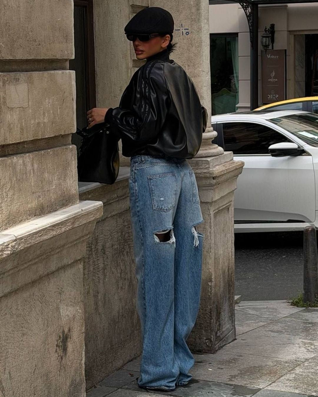 Jacket - Black - back view