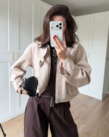 Jacket - Beige - front view