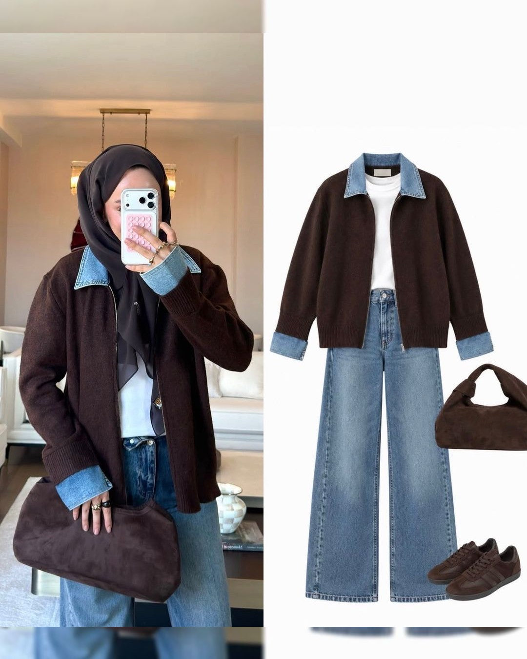 Jacket - Brown - front view