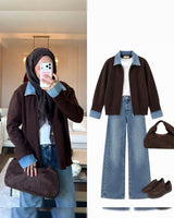 Jacket - Brown - front view