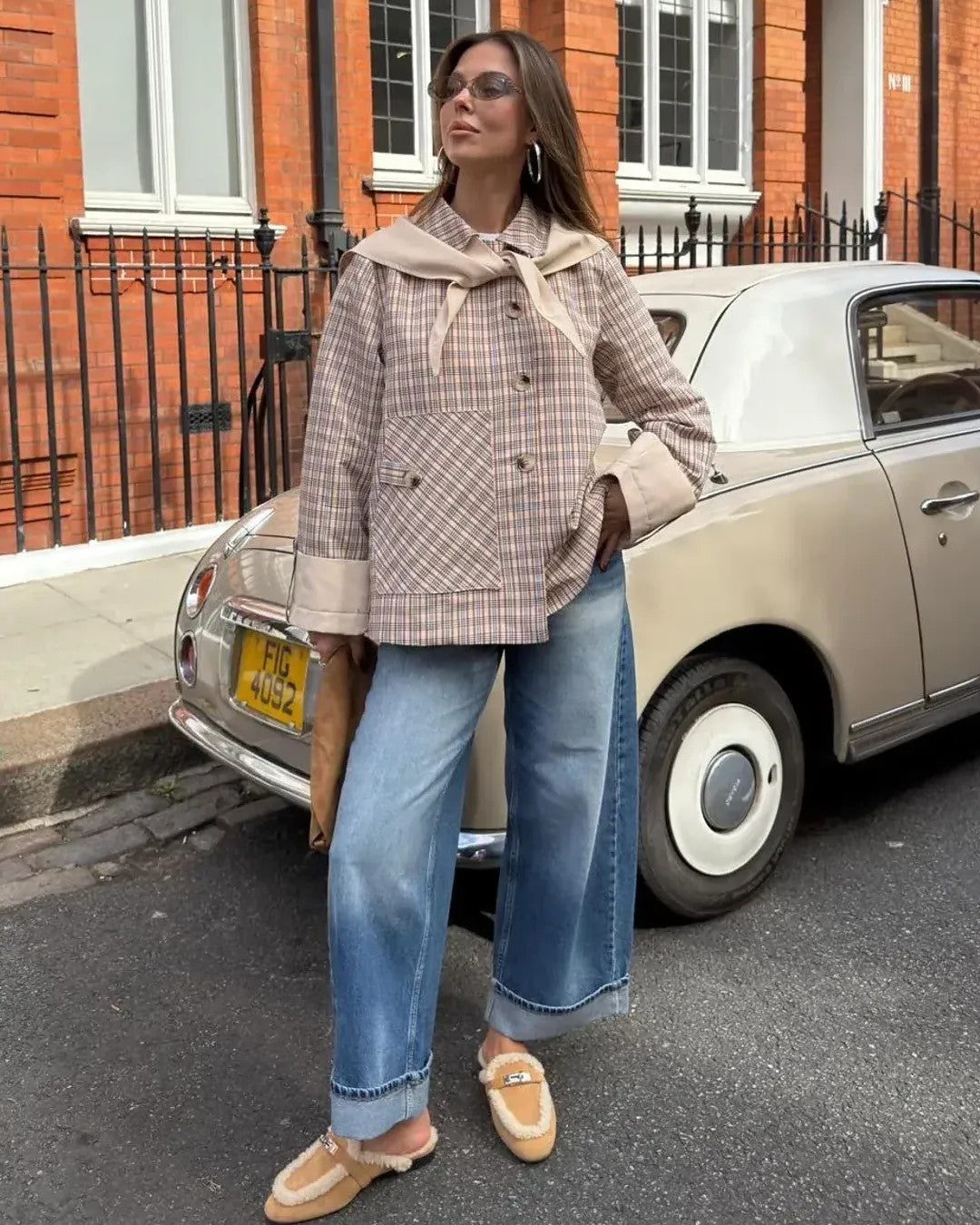 Jacket - Beige - front view