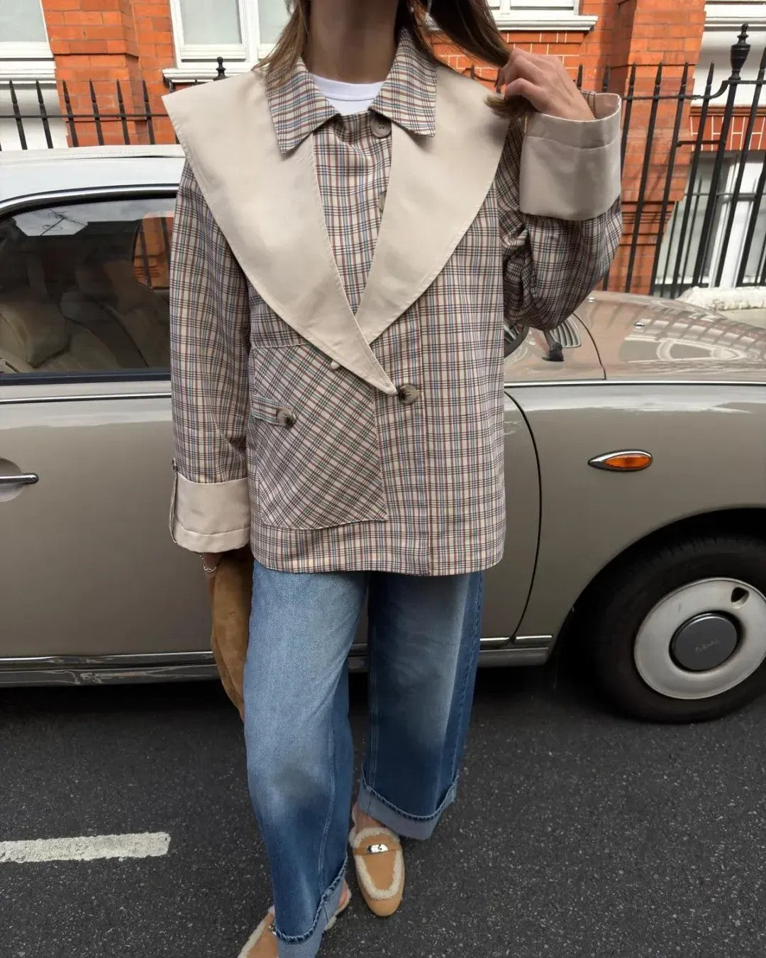 Jacket - Beige - front view