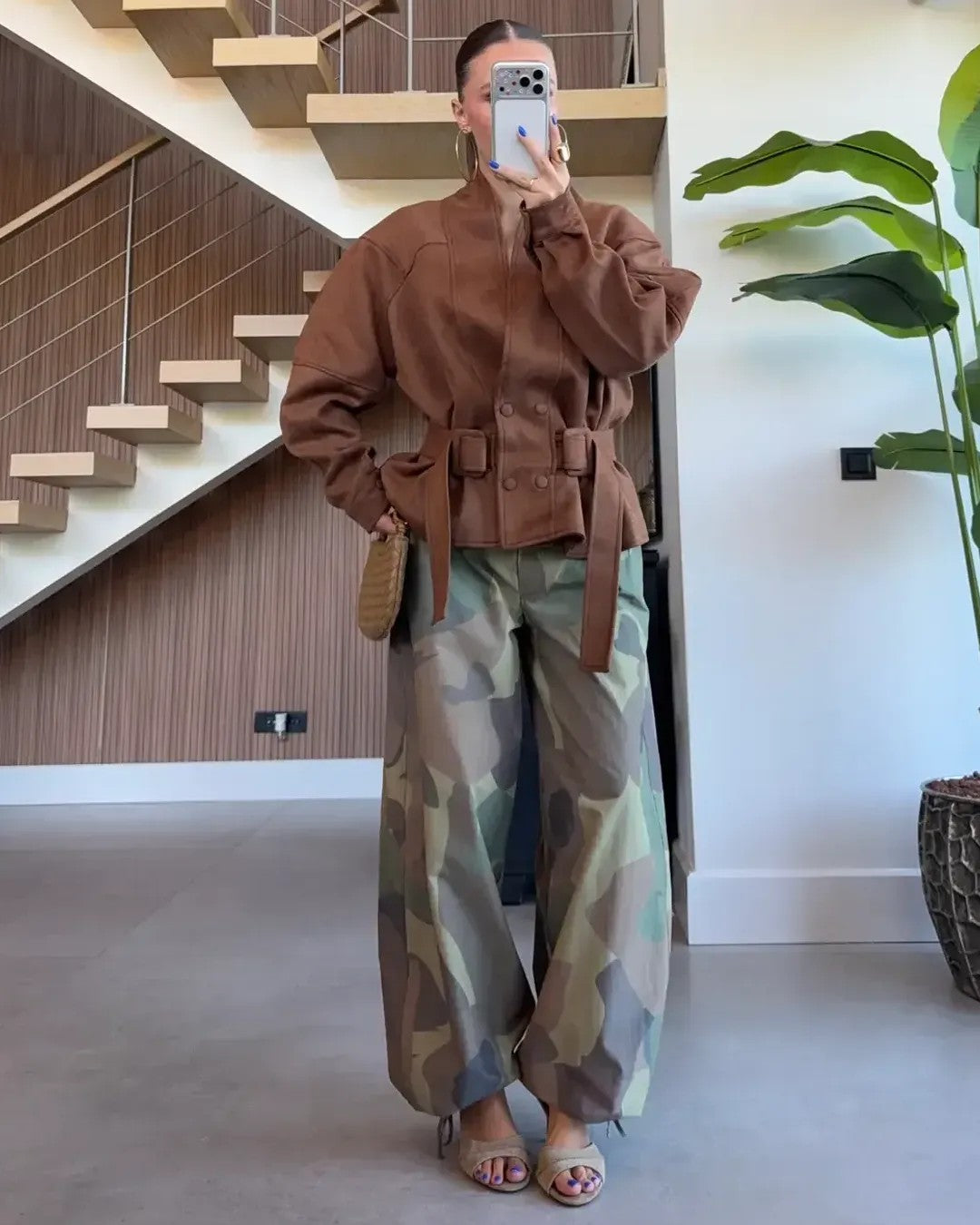 Jacket - Brown - front view