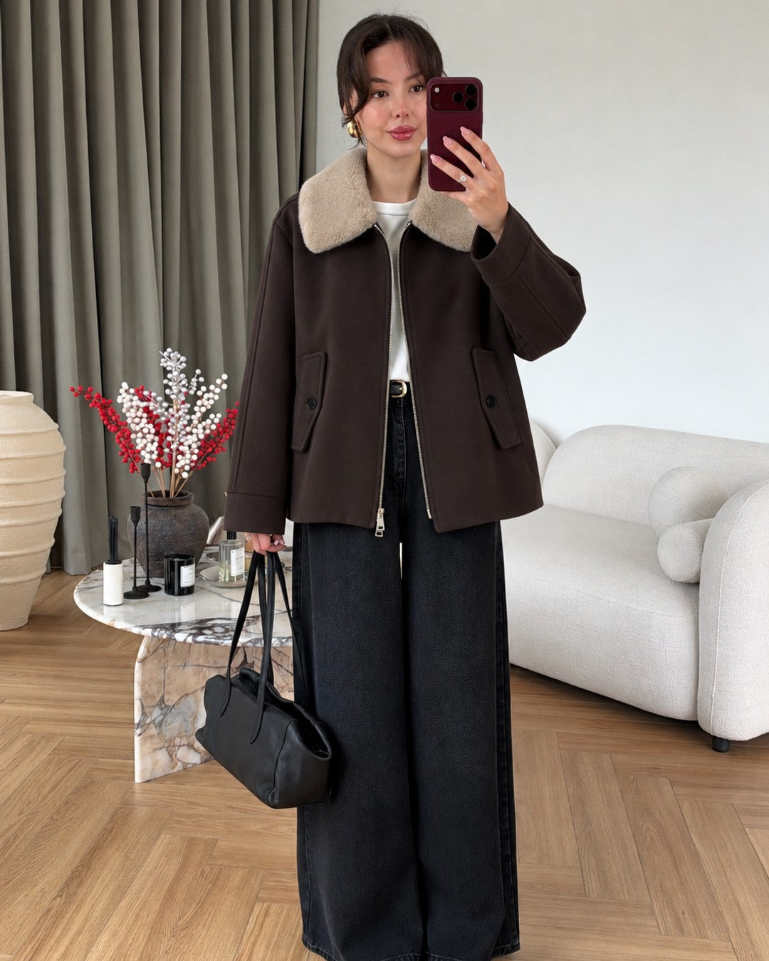 Jacket - Brown - front view