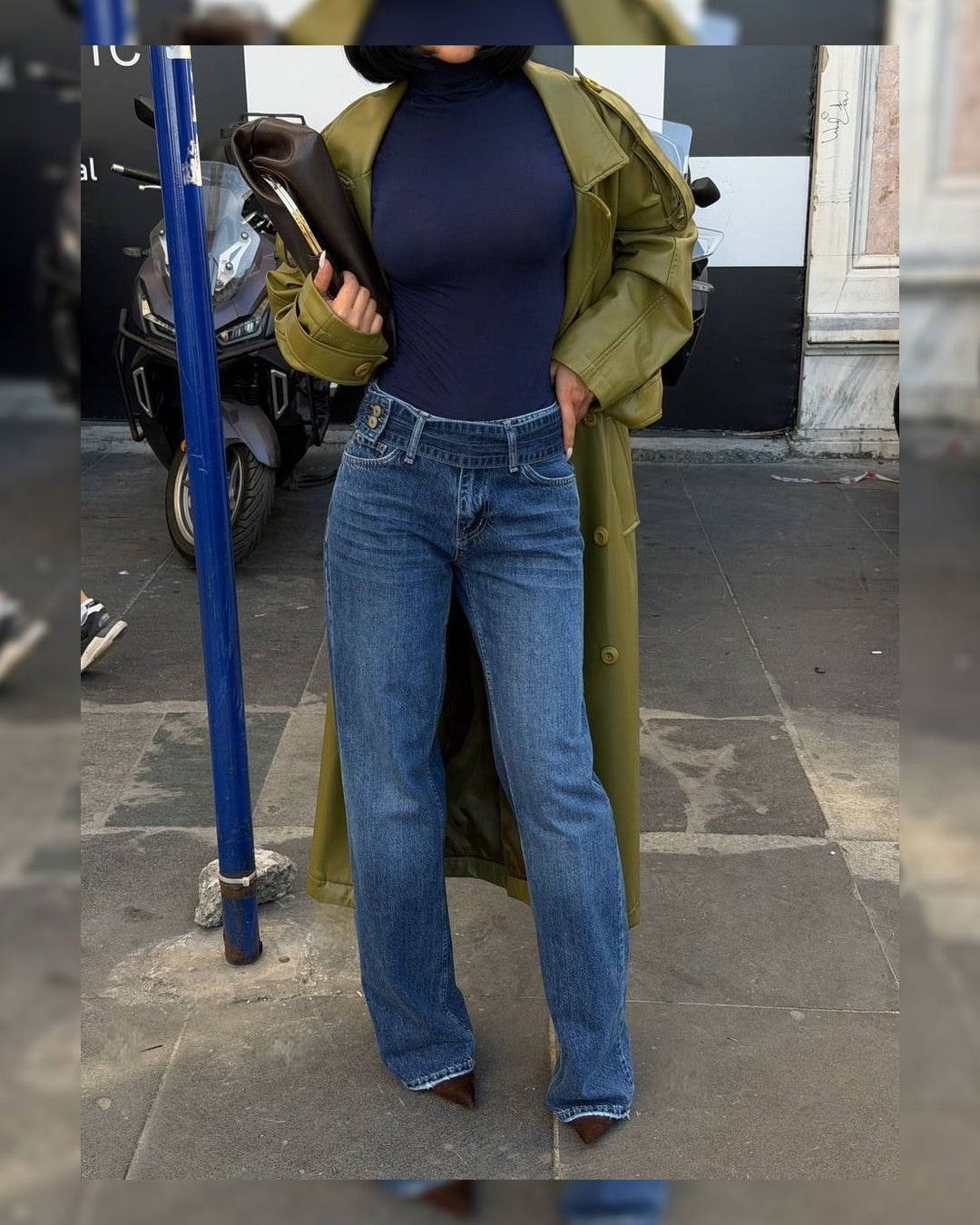 Jeans + Belt - Denim - front view