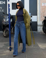 Jeans + Belt - Denim - three-quarter view