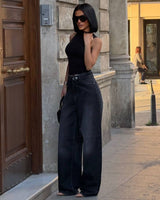 Jeans - Black - three-quarter view