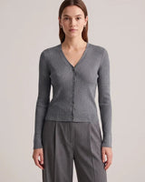 Élodie Ribbed Knit Cardigan - front view