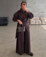 Modest Fall Set - Brown - front view