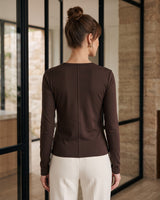 Must Have Basic Top - Brown - back view