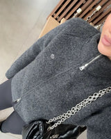 Must Have Fall Cardigan - Dark Grey - detail
