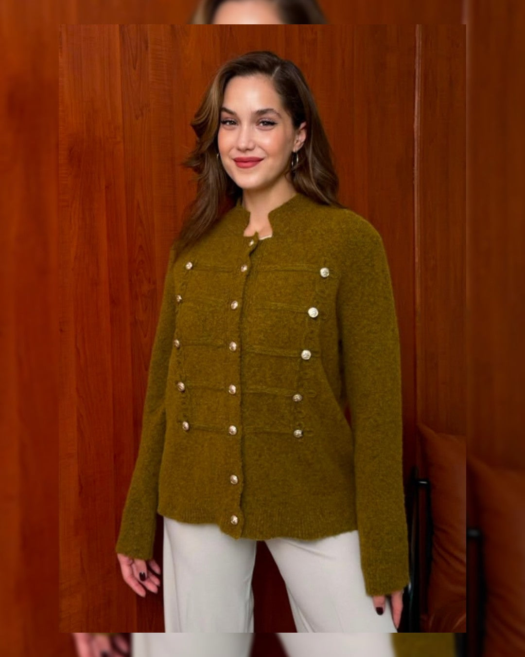 Napoleon Collar Cardigan - Zeti - front view