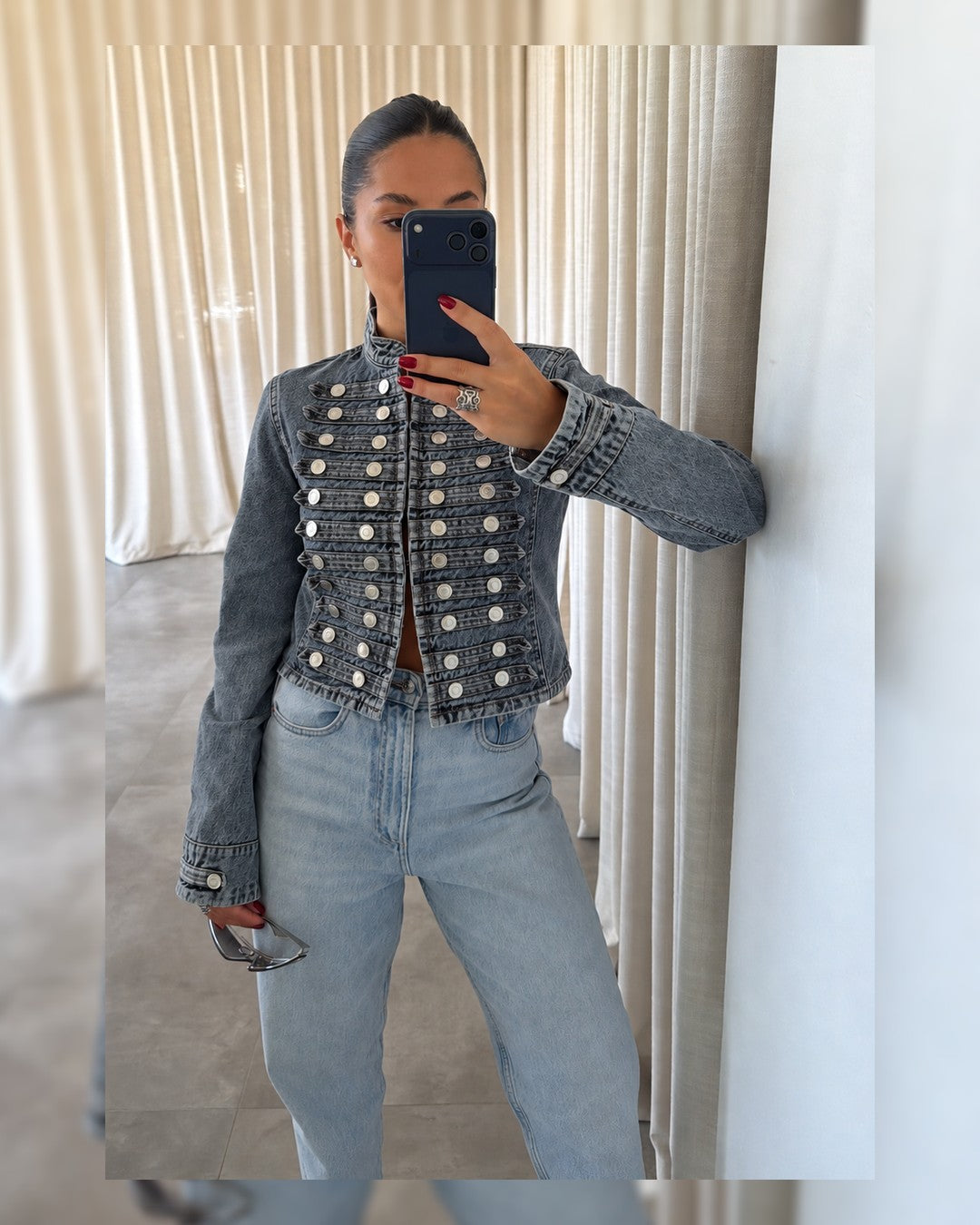 Napoleon Denim Jacket - Denim - front view