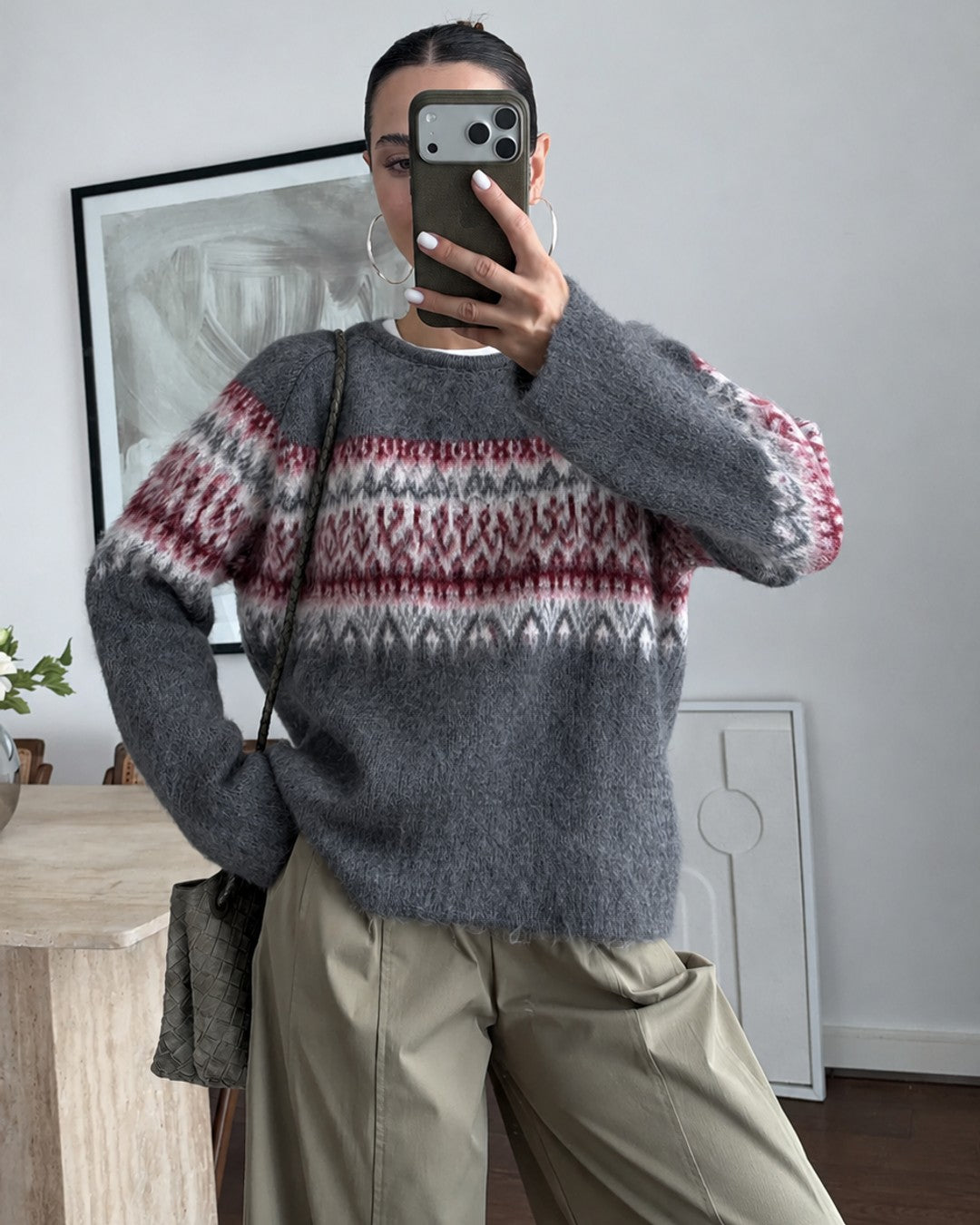 Northern Ridge Knit - Dark Grey - front view