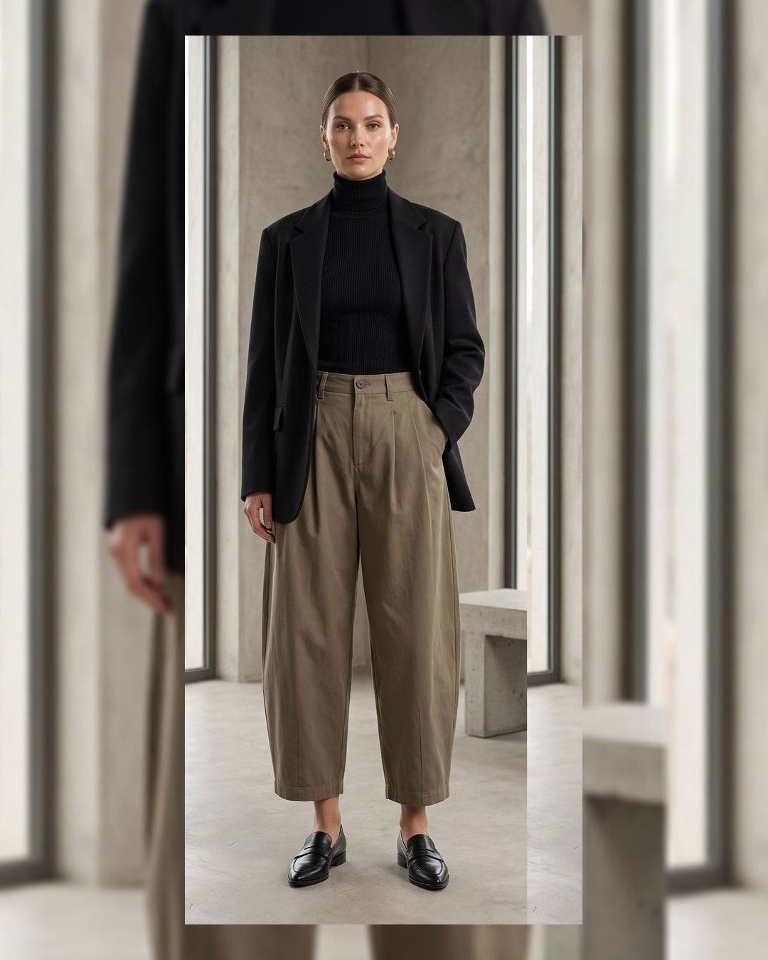 Everyday Barrel Pants - front view