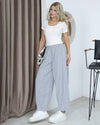 Pants - Grey - three-quarter view