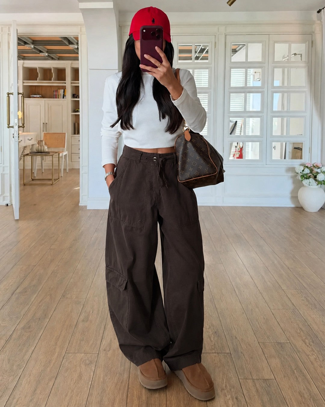Pants - Brown - front view