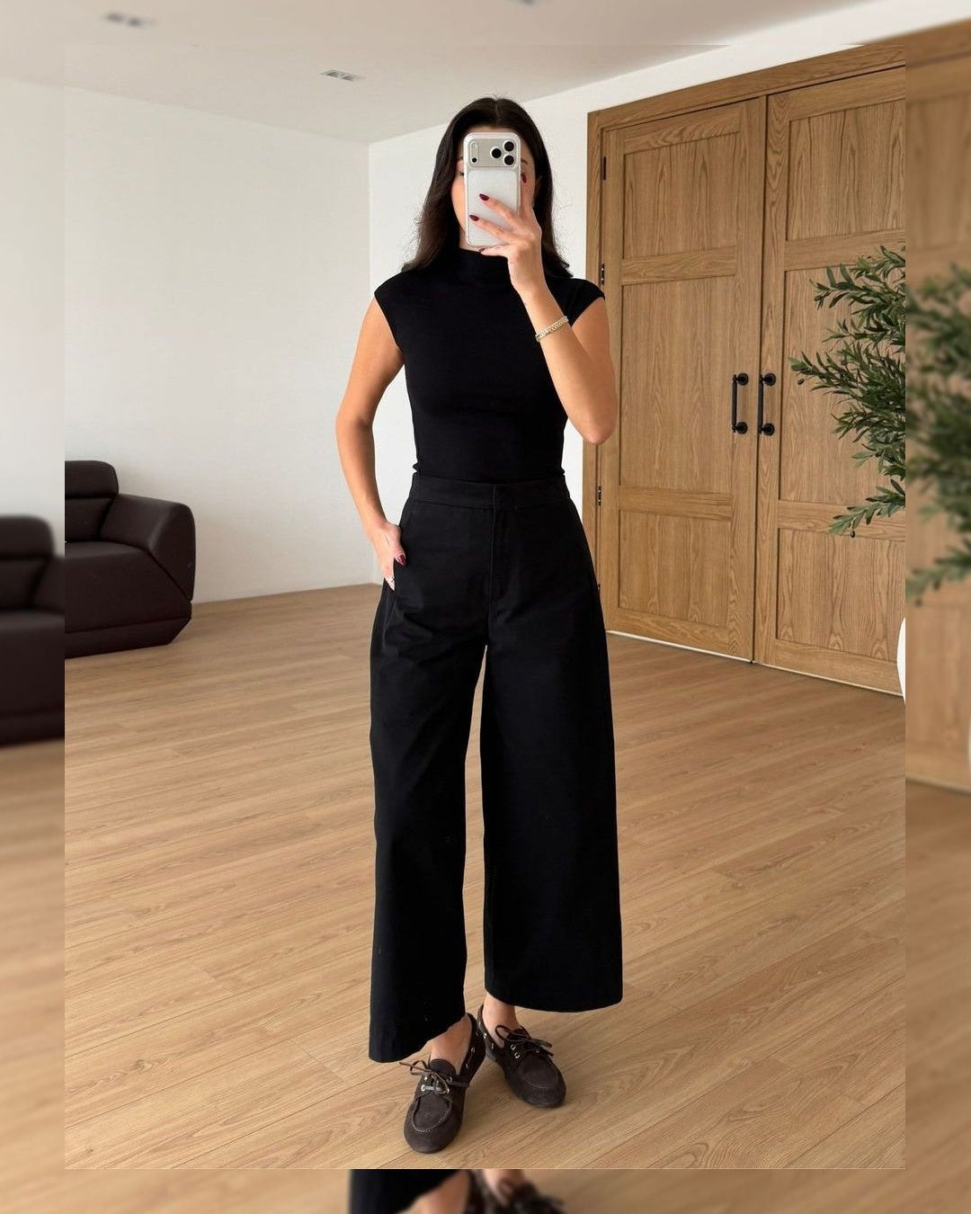 Pants - Black - front view