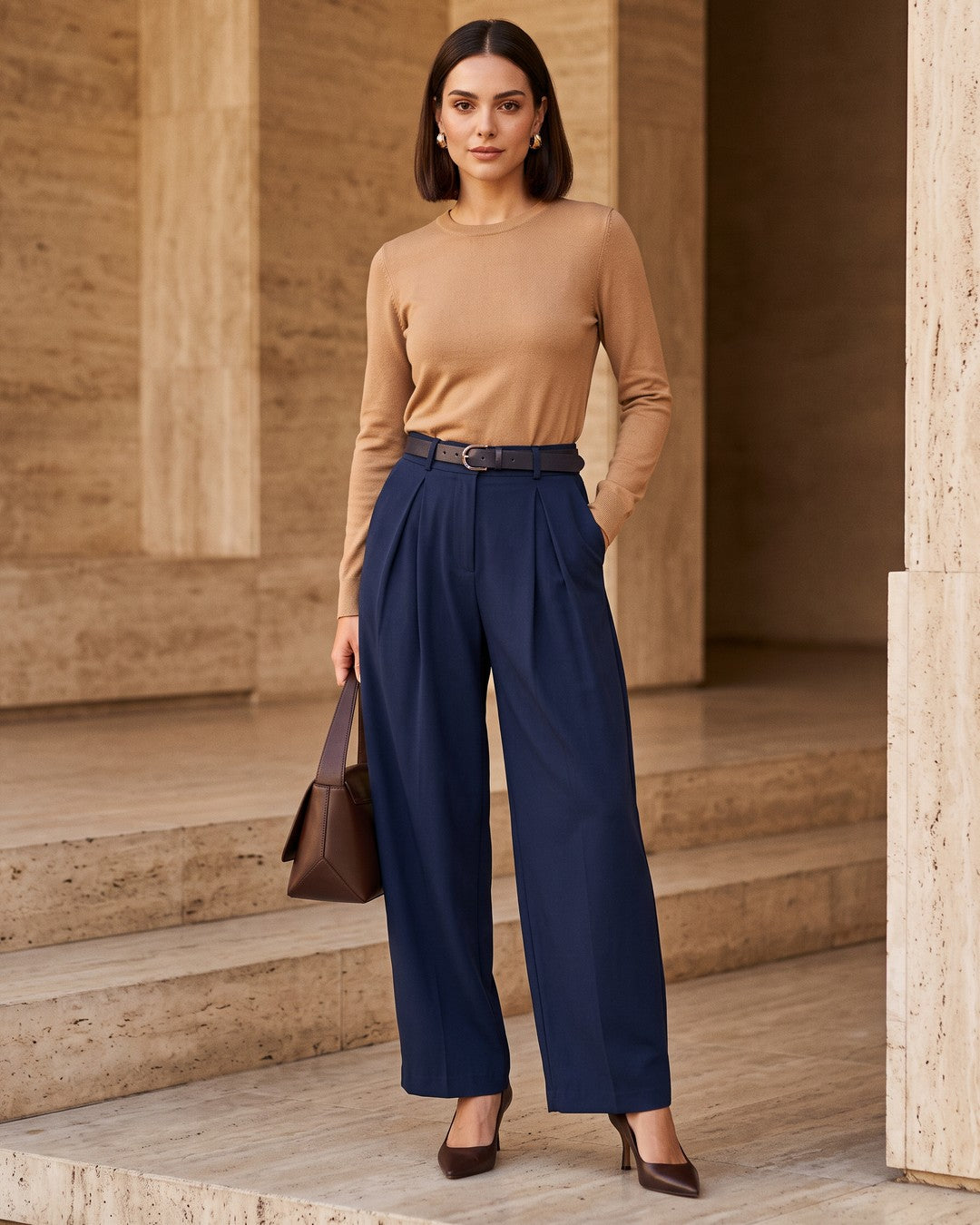 Pants - Navy - front view