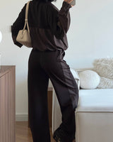 Parachute Jacket Lounge Set - Brown - back view