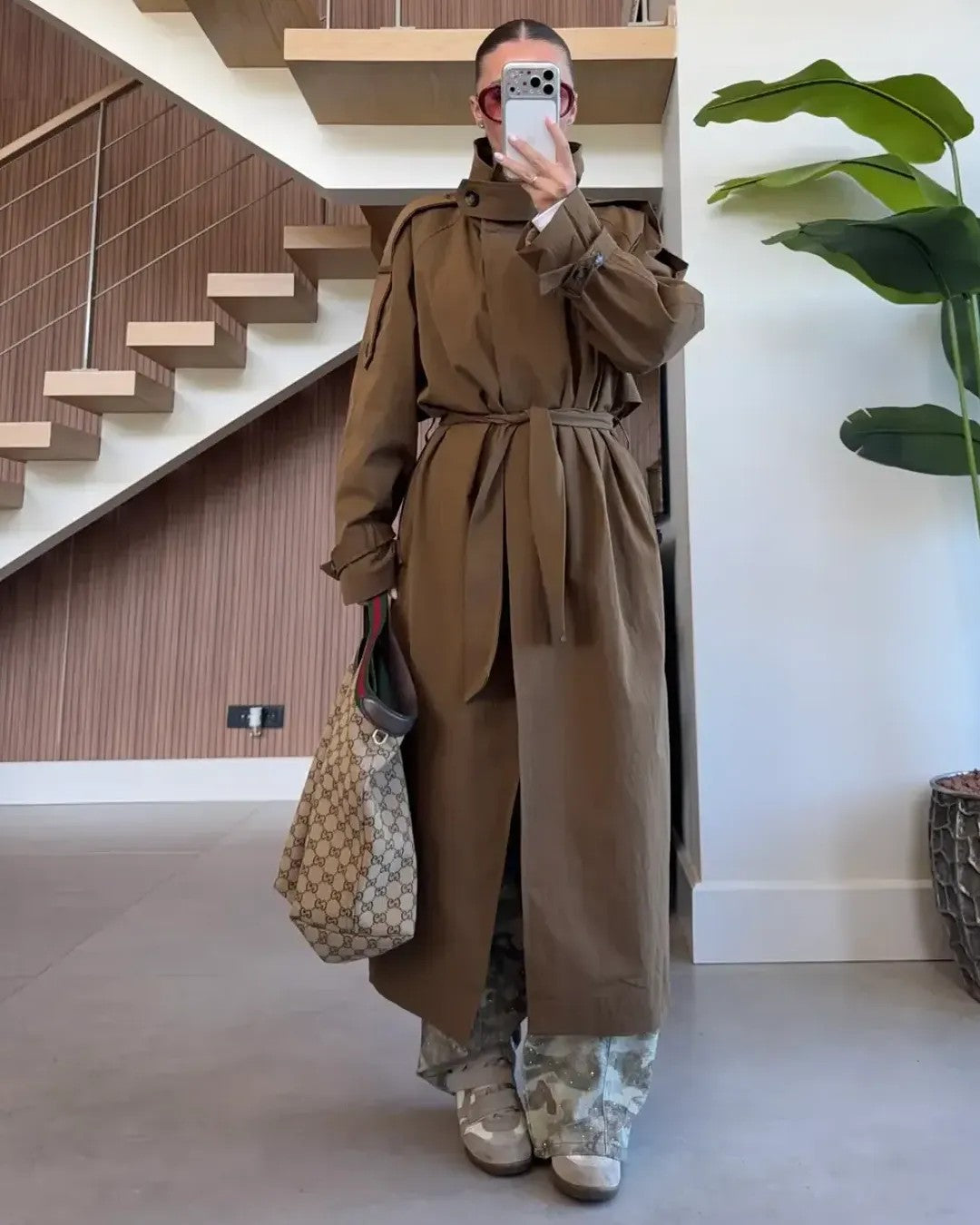 Perfect Fall Trenchcoat + Belt - Brown - front view