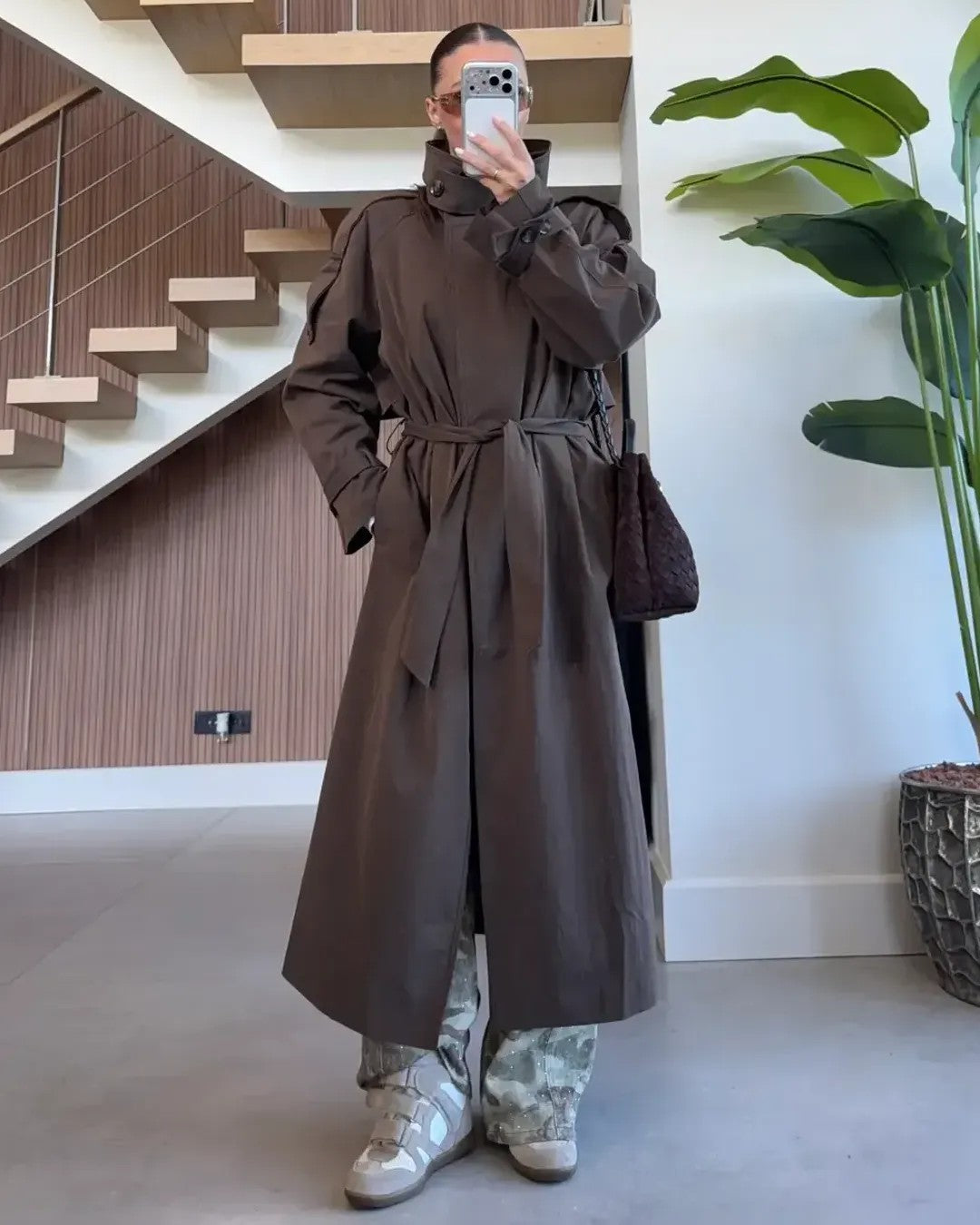 Perfect Fall Trenchcoat + Belt - Brown - front view