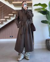 Perfect Fall Trenchcoat + Belt - Brown - front view