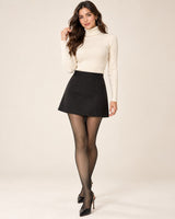 Premium Fleece Warm Tights - Black - front view