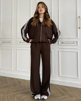 Relaxed Fit Two Pcs Set - Brown - front view