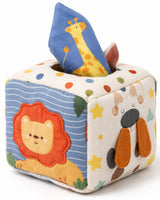 Sensory Tissue Box with Rainbow Fabrics - Multi - three-quarter view