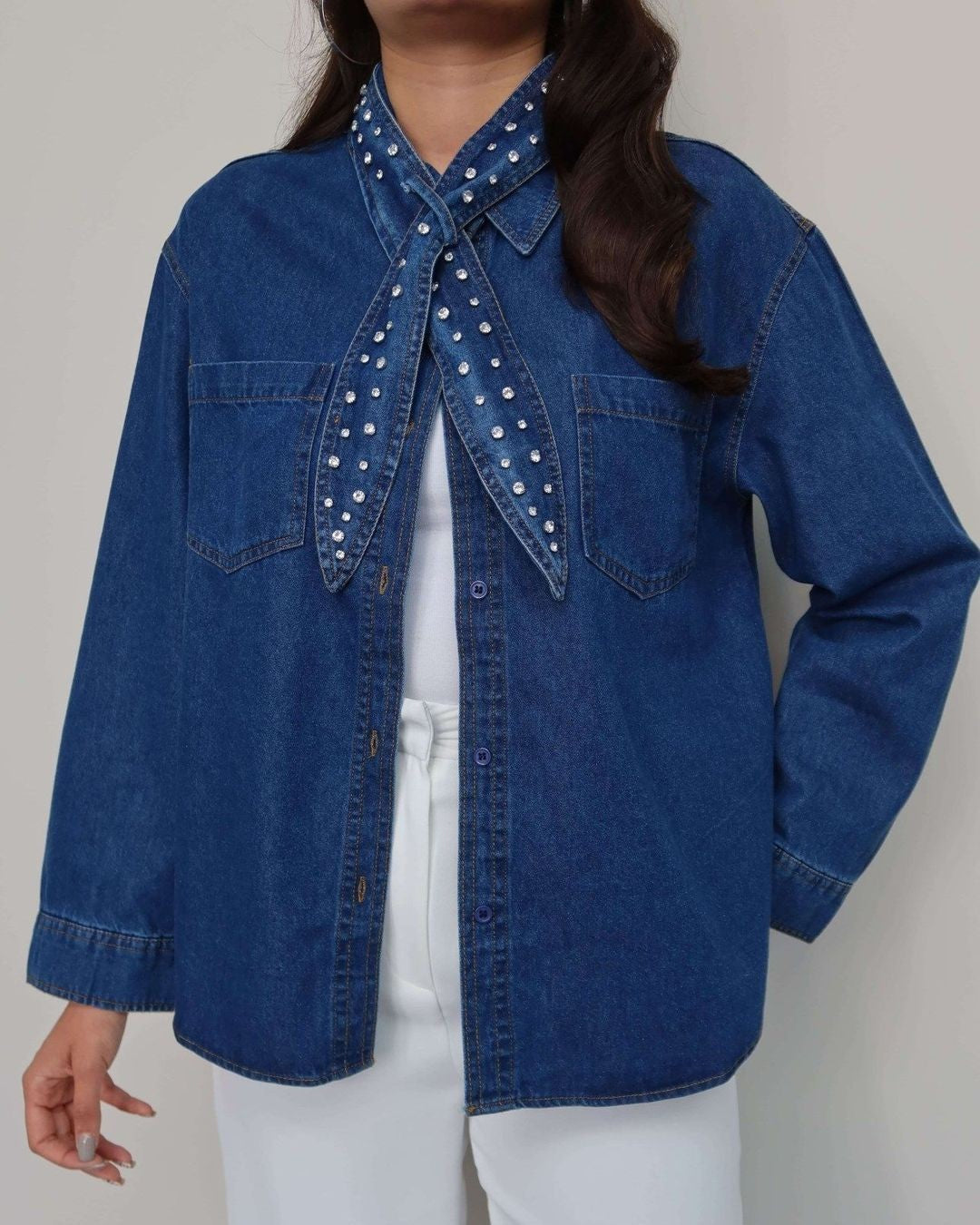 Shirt + Belt - Denim - front view