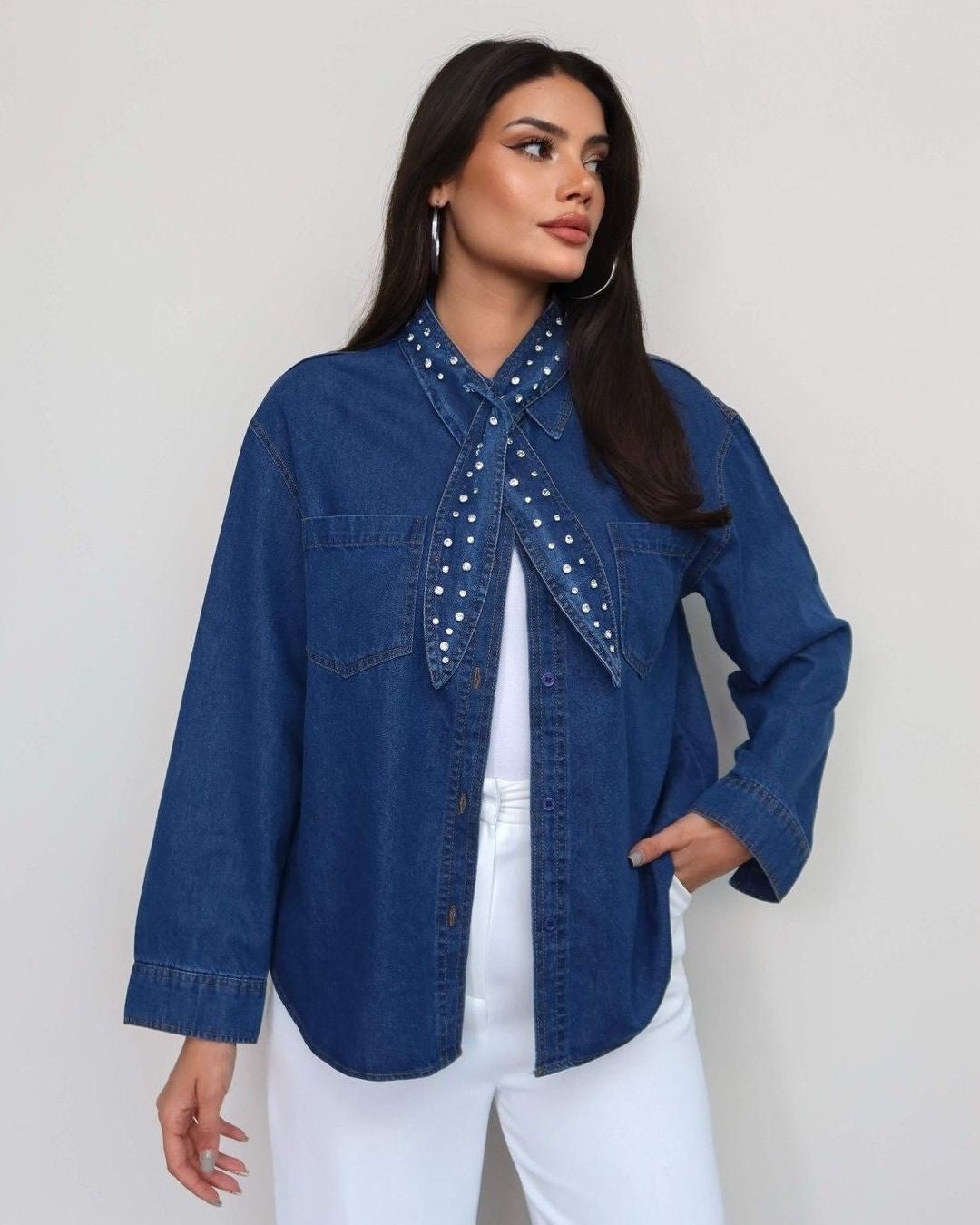 Shirt + Belt - Denim - front view