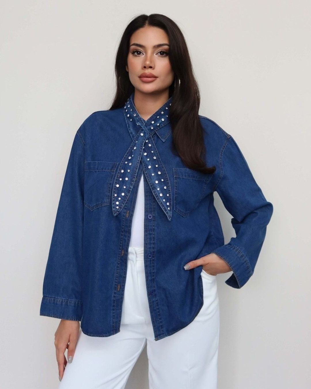 Shirt + Belt - Denim - front view