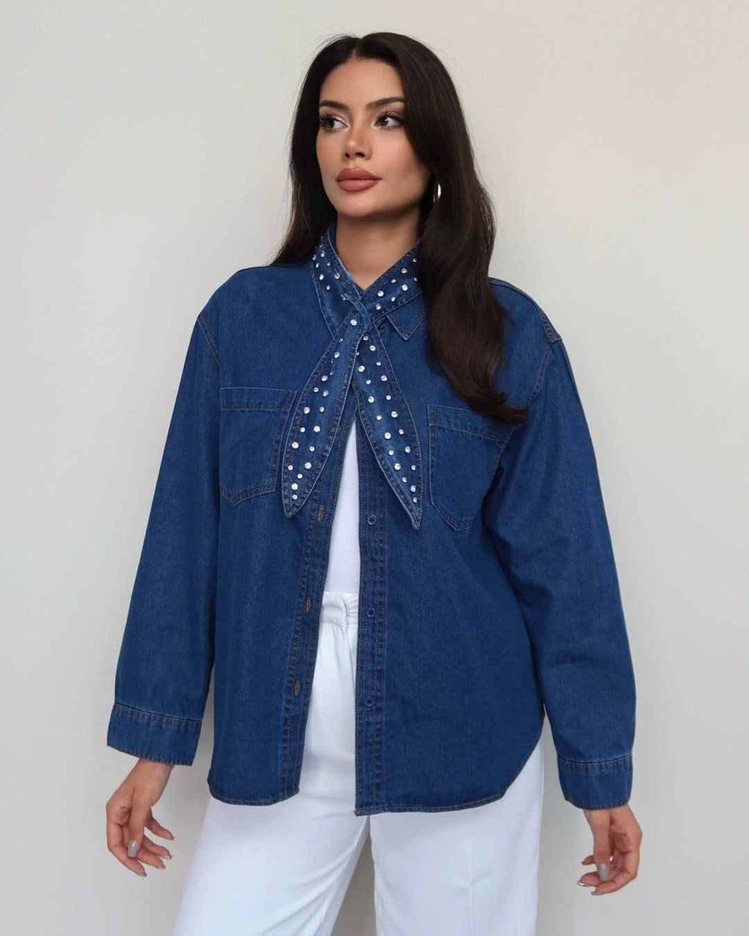 Shirt + Belt - Denim - front view