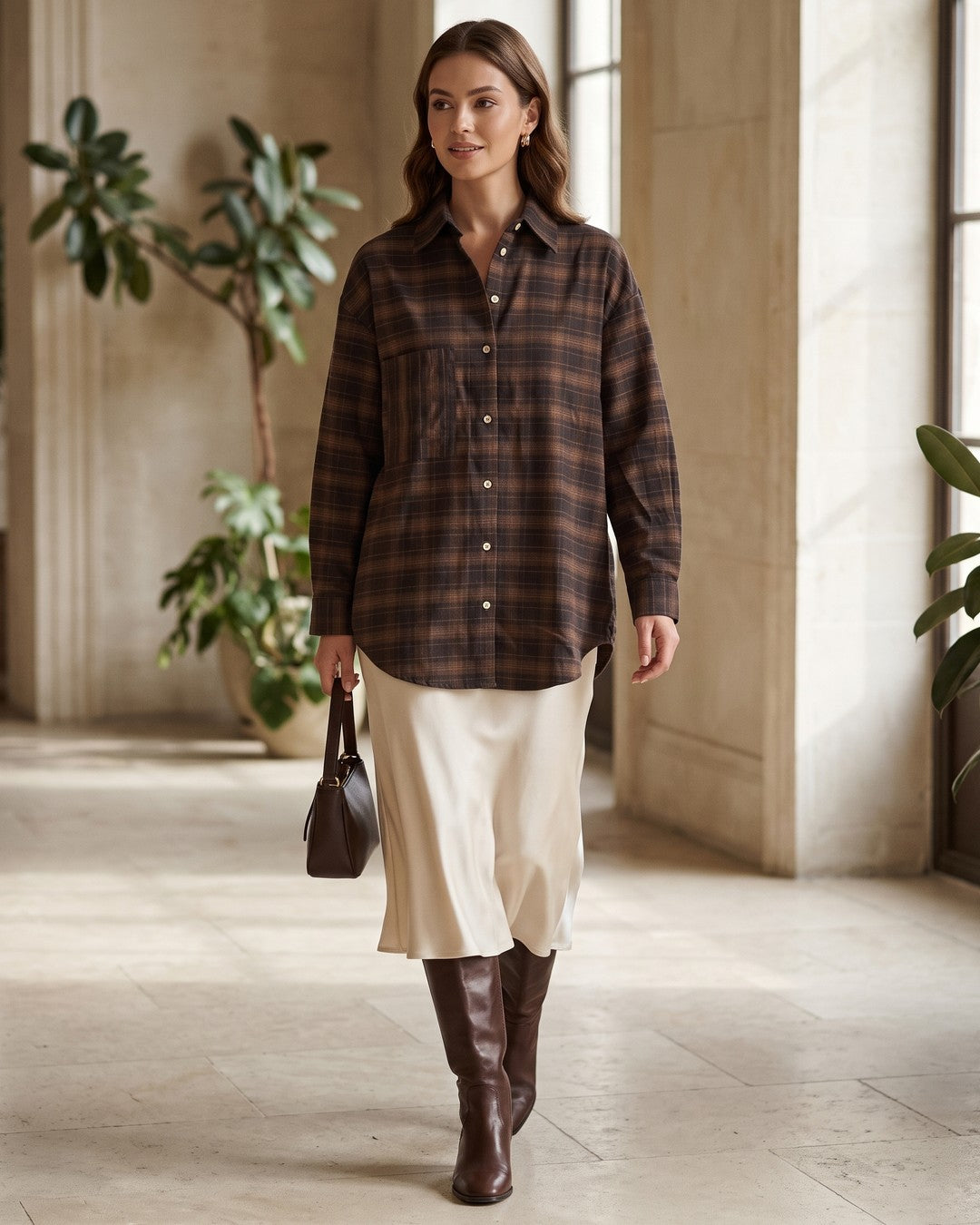 Shirt - Brown - front view