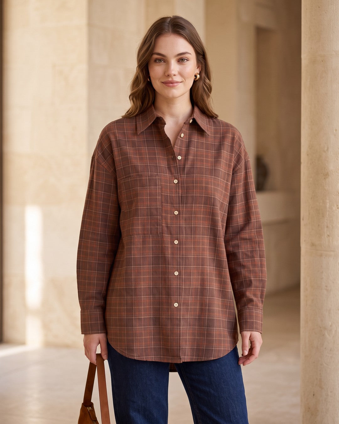 Shirt - Brown - front view