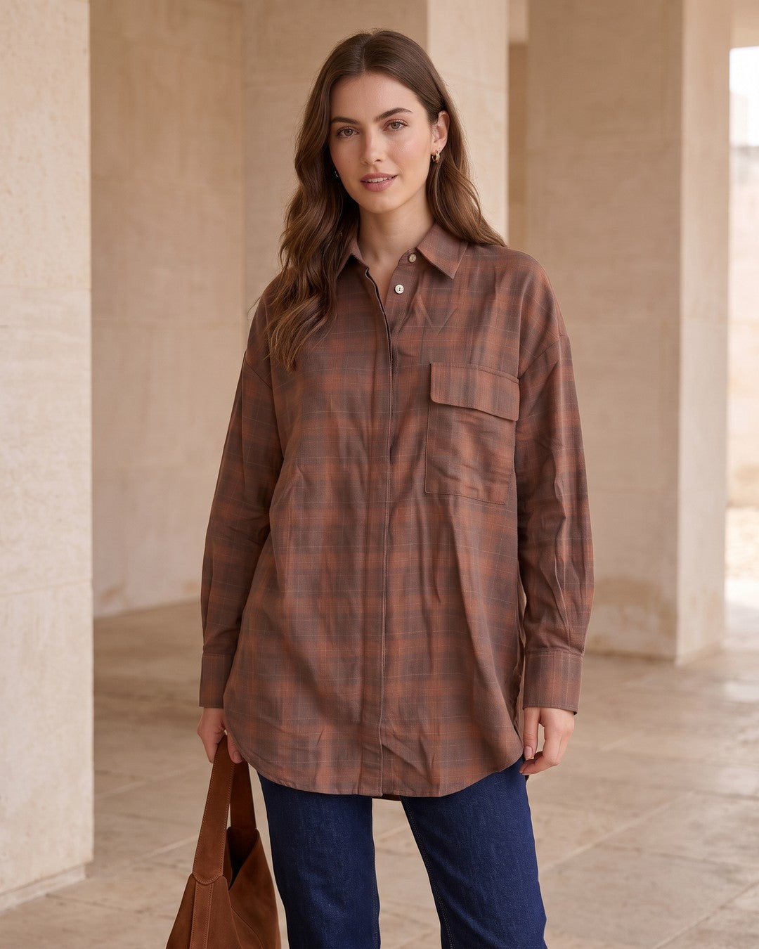 Shirt - Brown - front view