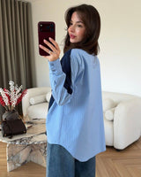 Shirt - Navy - three-quarter view
