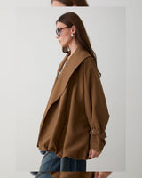 Short Trench Coat - Brown - side view