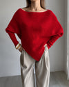 Soft Cloud Batwing Blouse - Red - front view