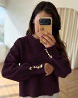The Charm Cuff Top - Purple - front view