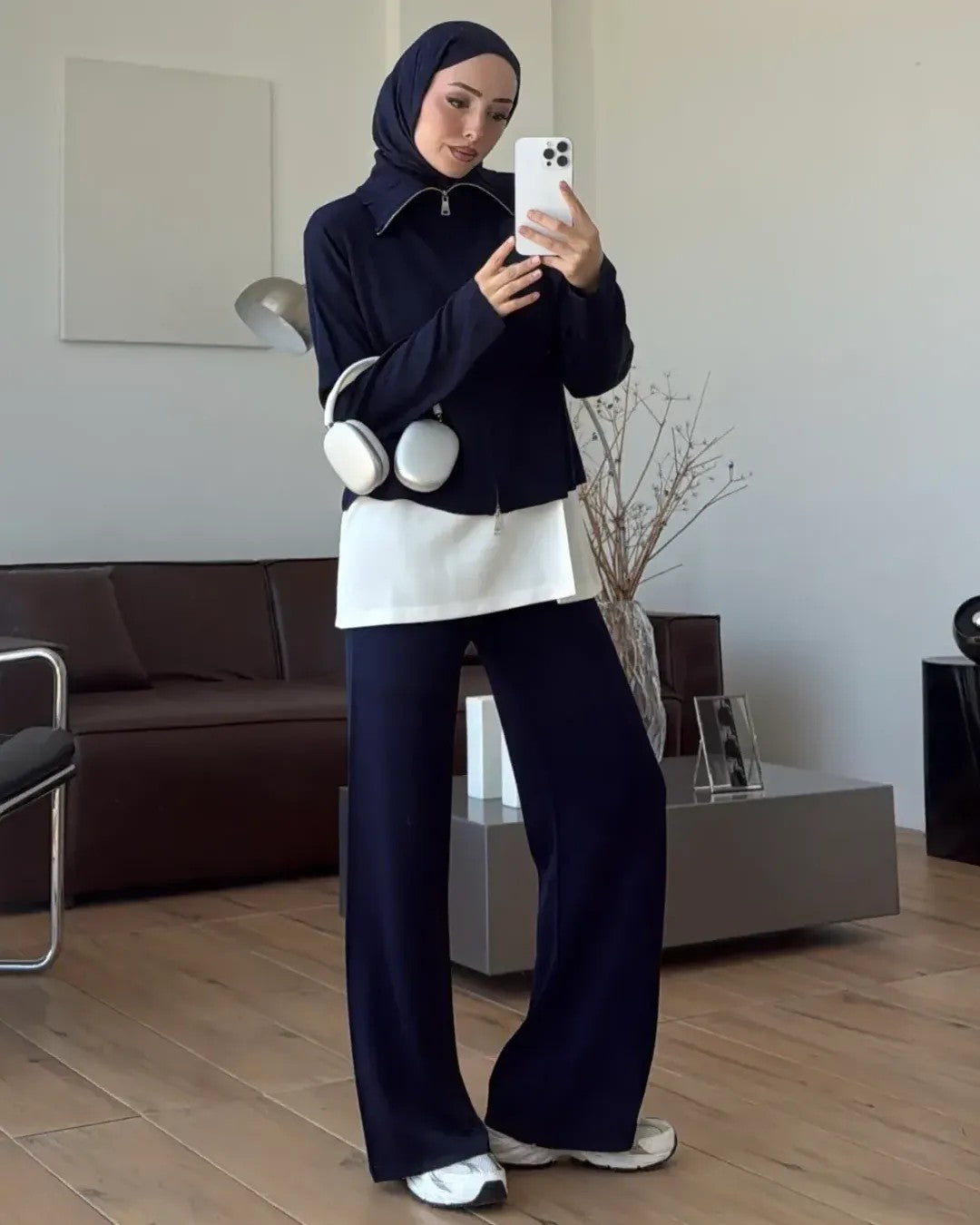 The Go-To 3PCS Set - Navy - front view