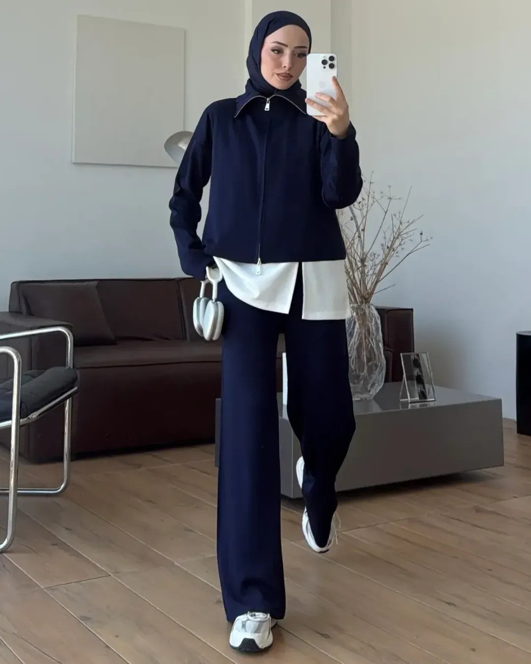 The Go-To 3PCS Set - Navy - front view