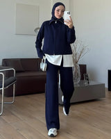The Go-To 3PCS Set - Navy - front view